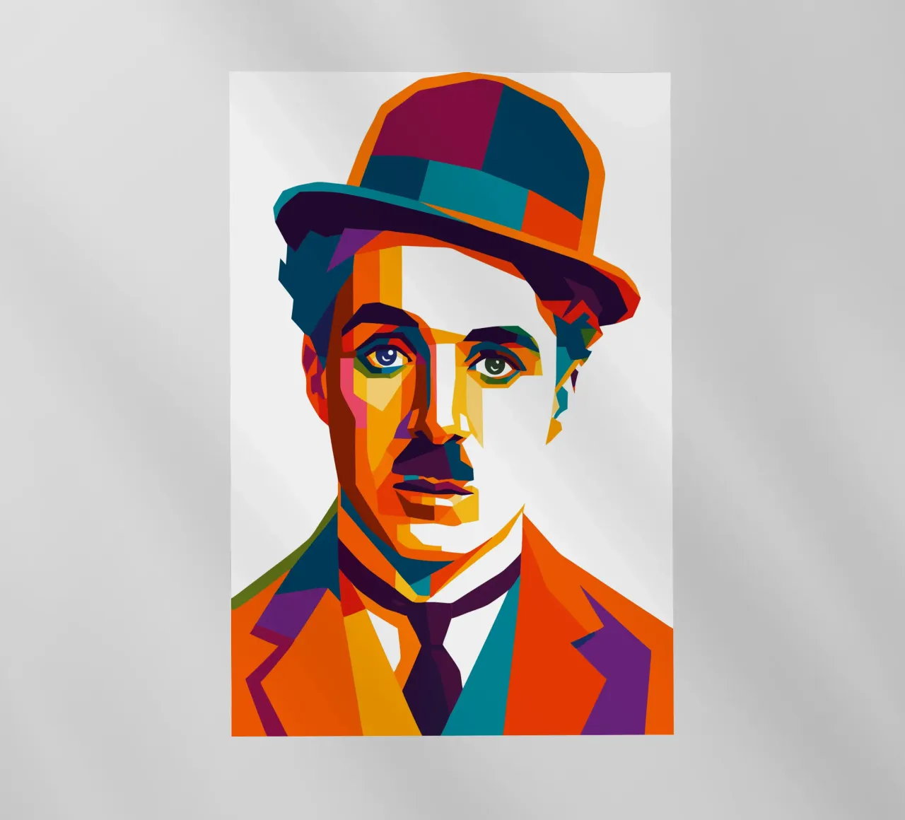 charli chaplin retro pop art wpap pellicola backlit da aiswa