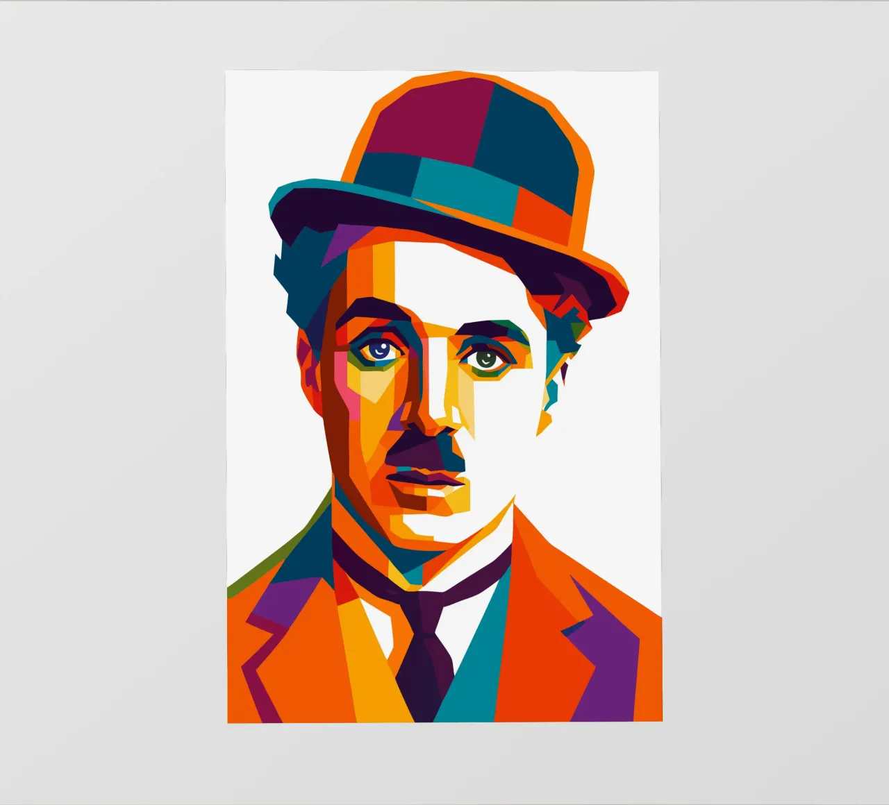 charli chaplin retro pop art wpap pellicola backlit da aiswa