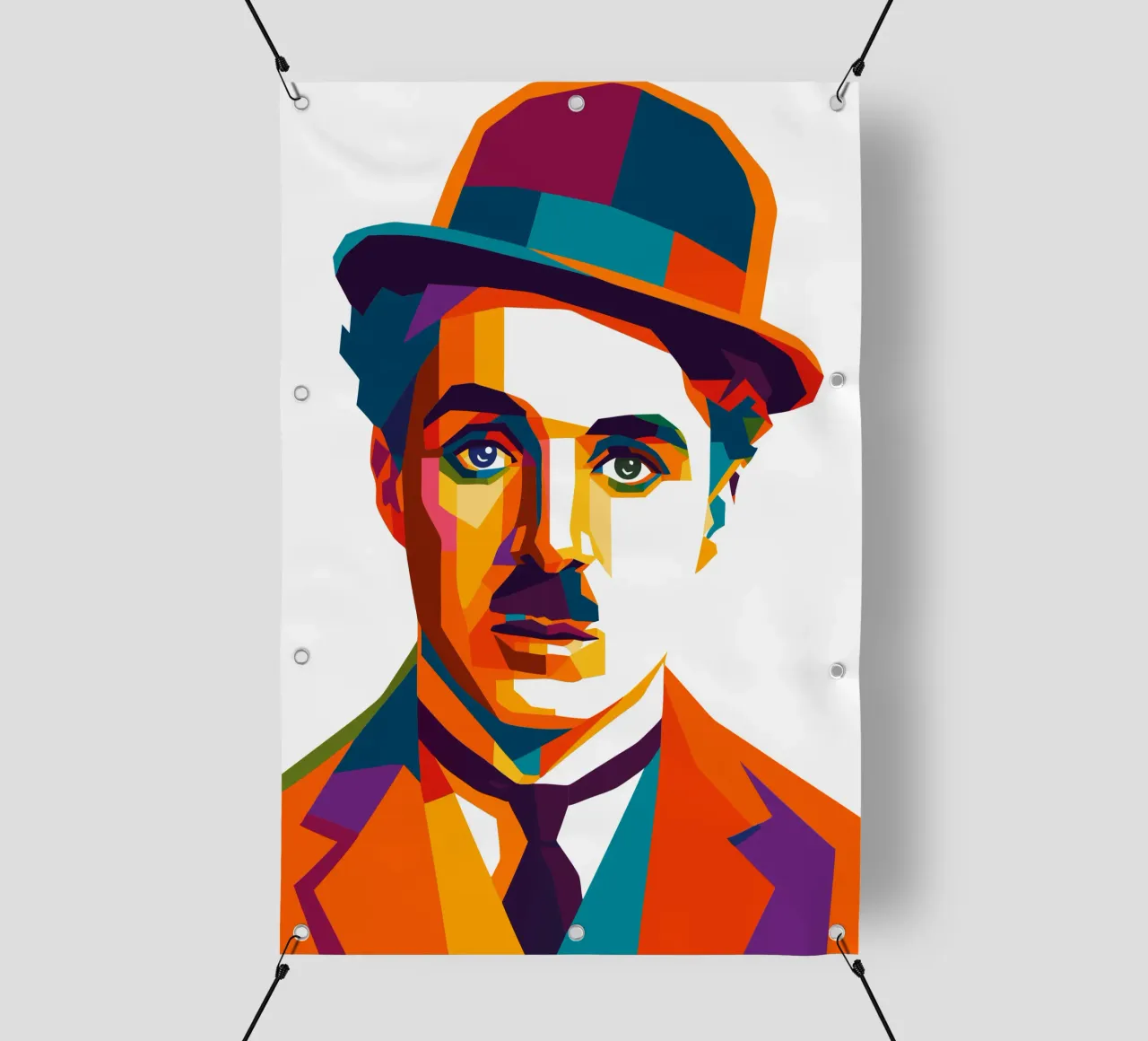 charli chaplin retro pop art wpap telo in pvc da aiswa