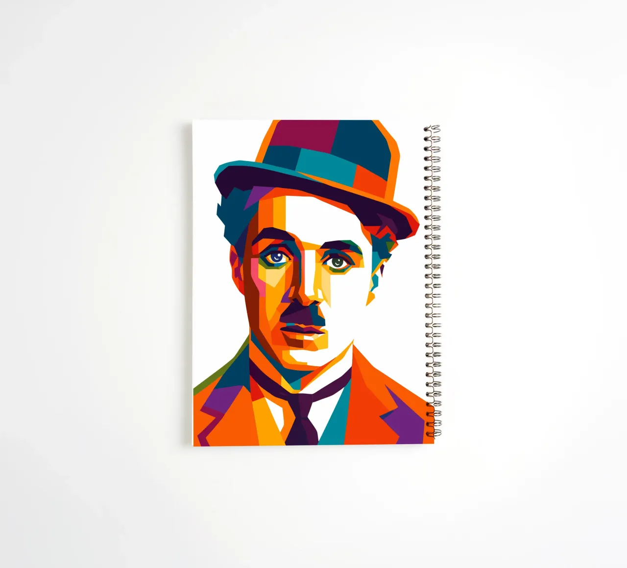charli chaplin retro pop art wpap spiral notebook by aiswa