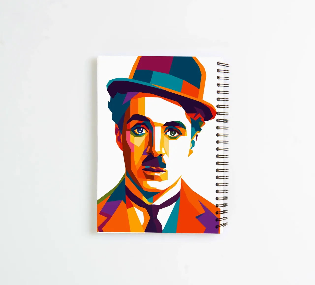 charli chaplin retro pop art wpap spiral notebook by aiswa