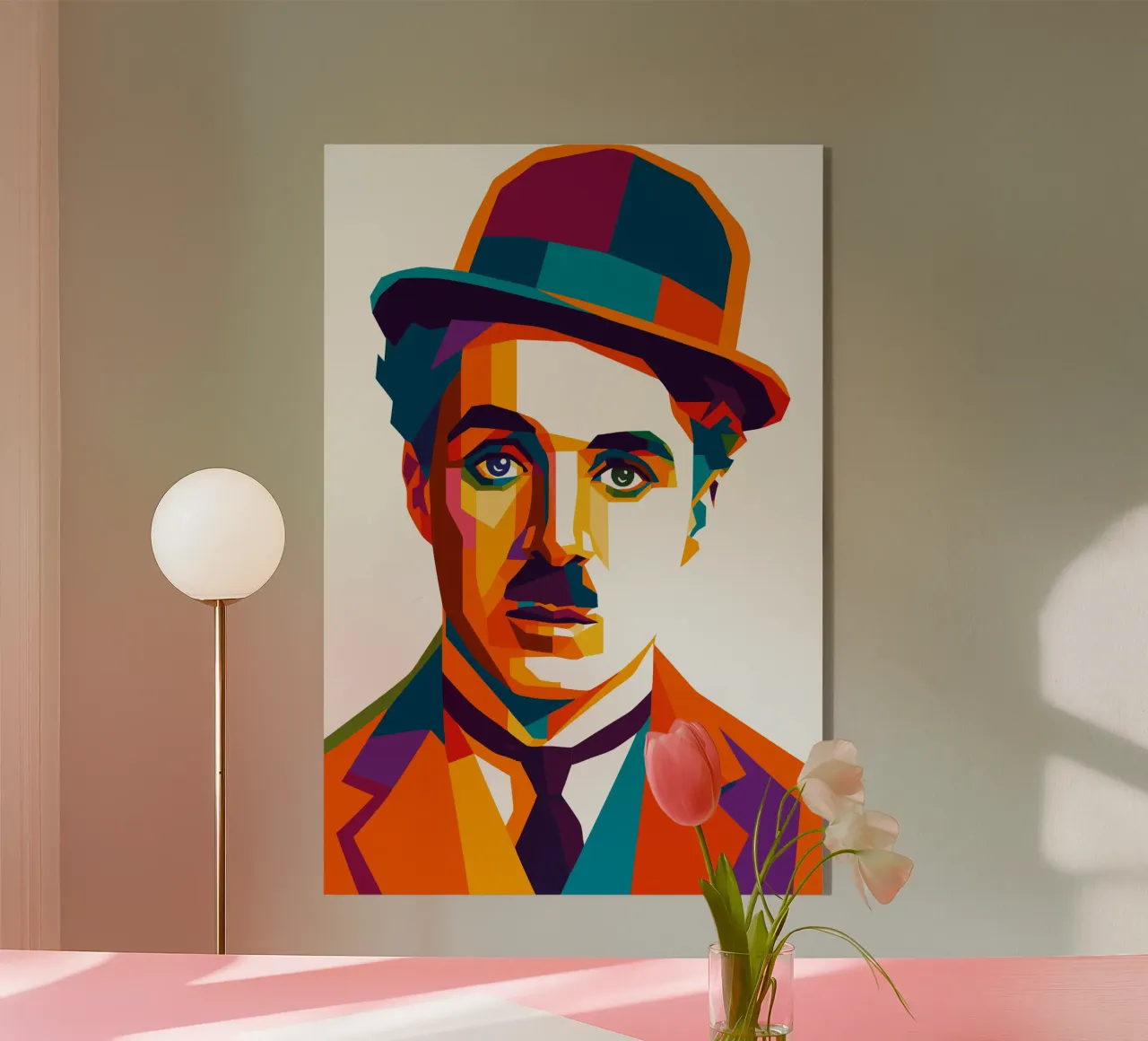 charli chaplin retro pop art wpap plexiglass da aiswa