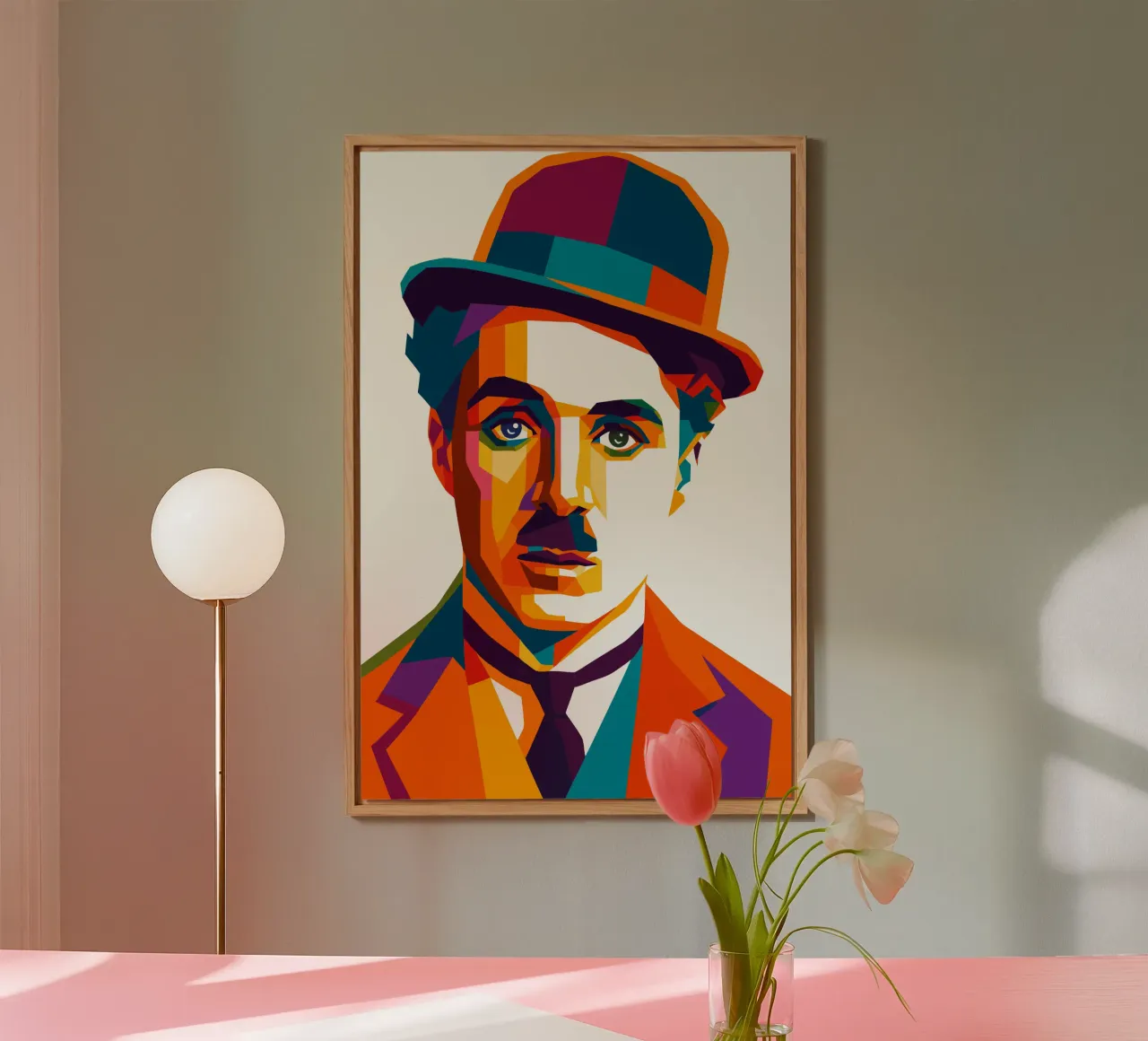 charli chaplin retro pop art wpap alluminio dibond da aiswa