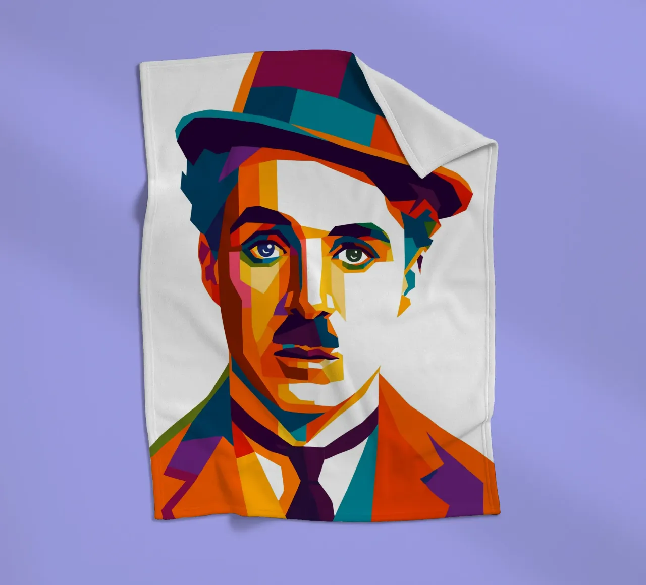 charli chaplin retro pop art wpap coperta in pile da aiswa