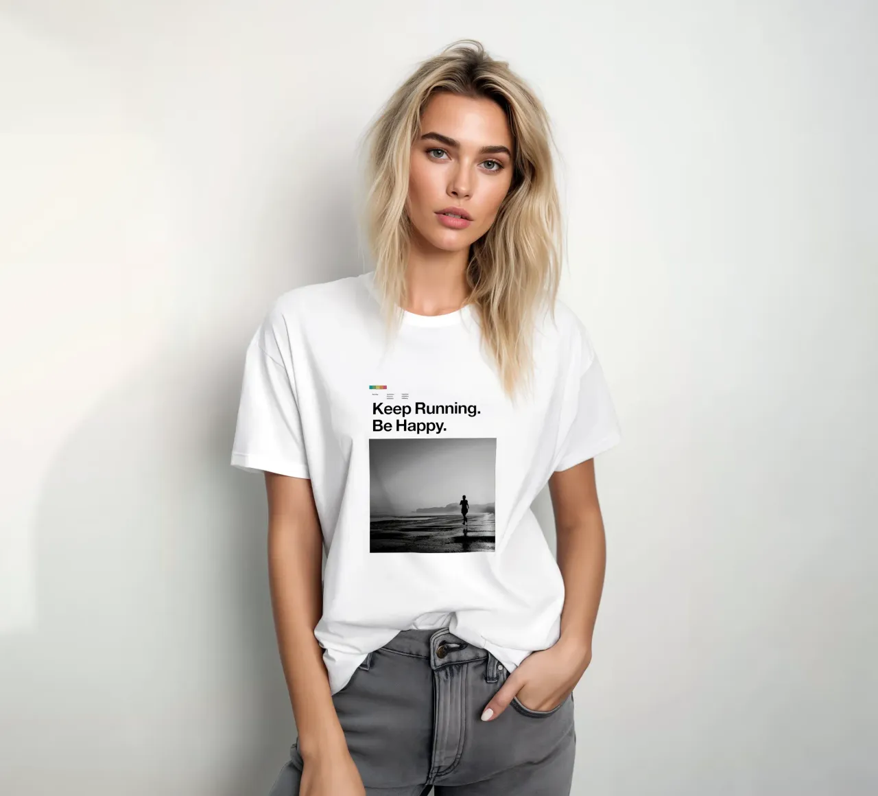 Poster Keep Running Be Happy t-shirt da Classicprint