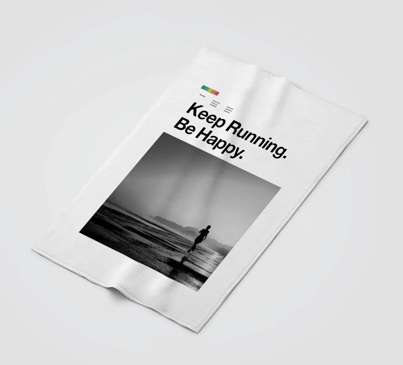 Poster Keep Running Be Happy coperta in pile da Classicprint