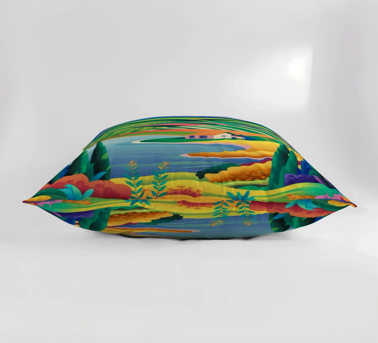 Tranquil Lake Vista decorative cushion by Paez Harmony