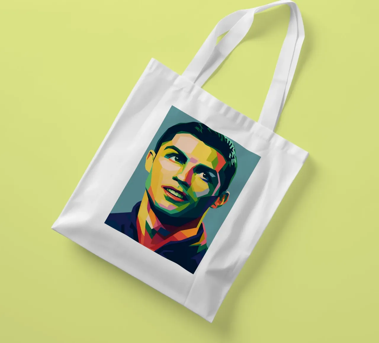 christiano ronaldo retro pop-art wpap jute draagtas van aiswa