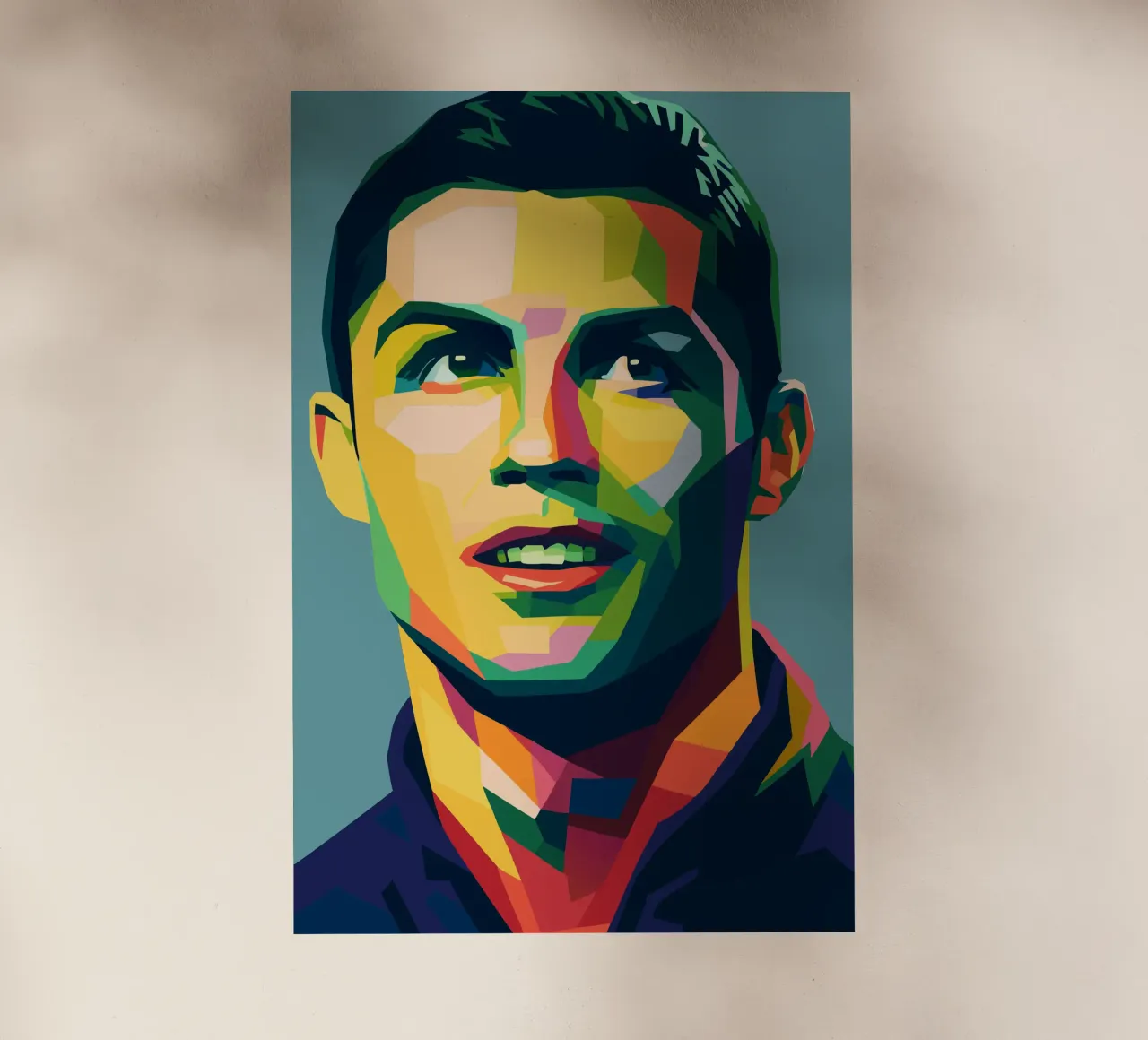 christiano ronaldo retro pop art wpap pellicola backlit da aiswa