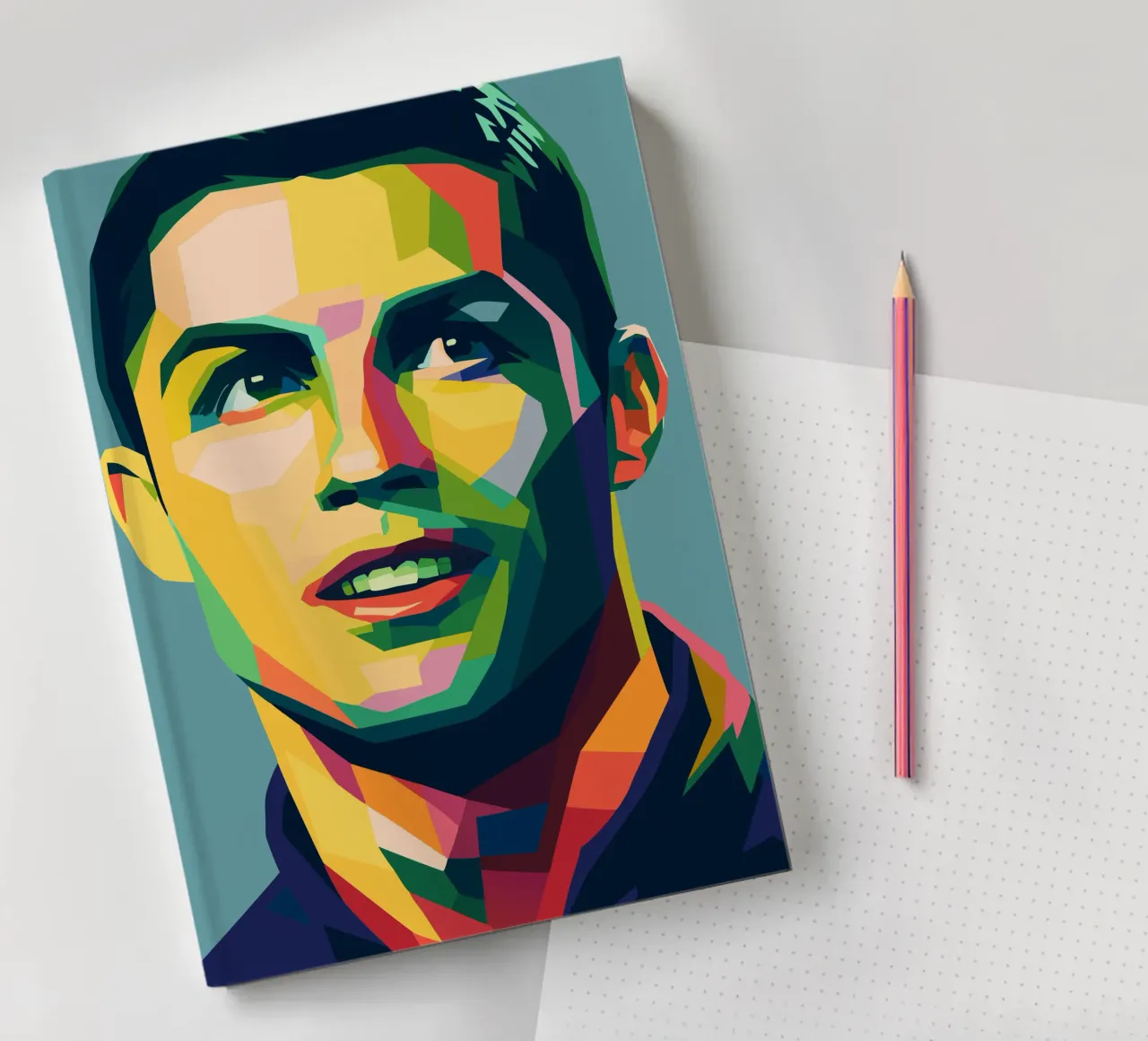 christiano ronaldo retro pop art wpap notebook by aiswa