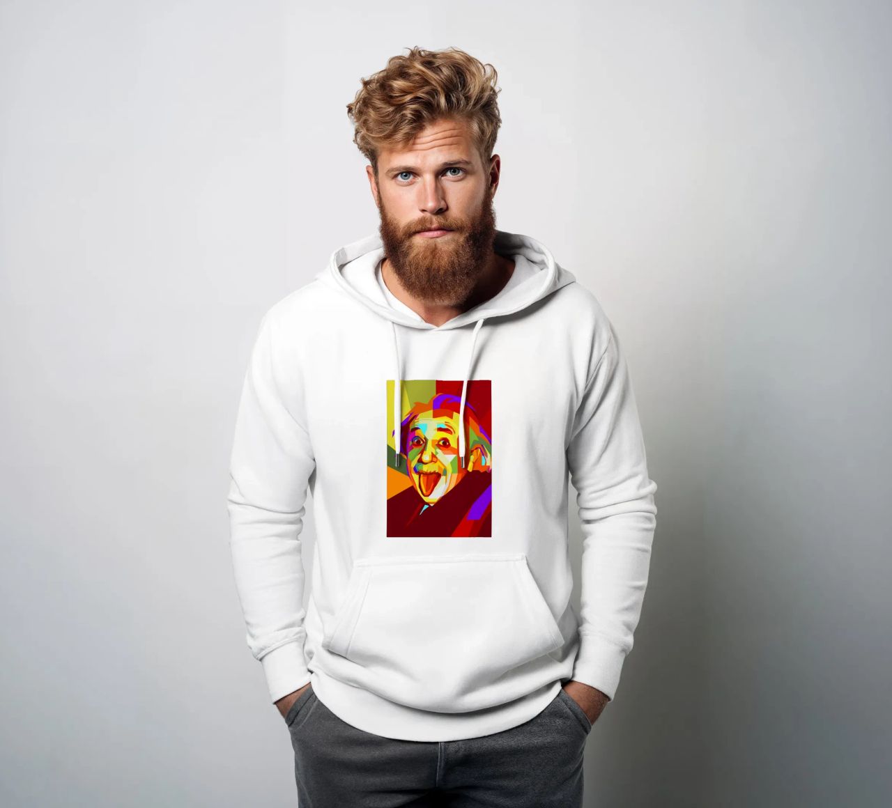 einstein retro pop art wpap felpa con cappuccio da aiswa