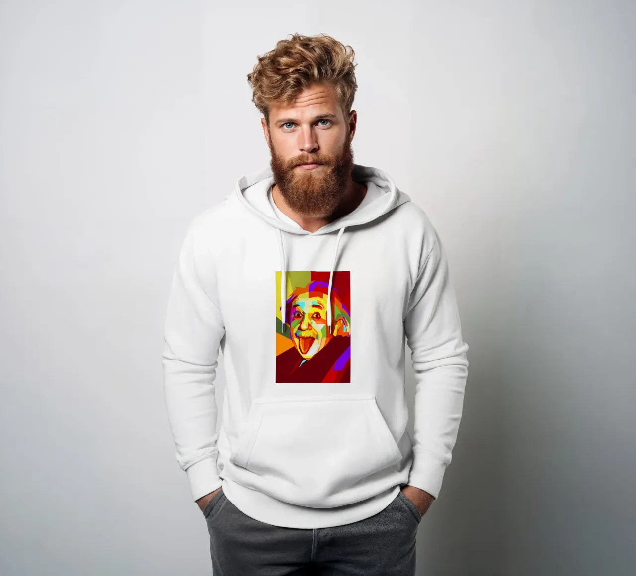 einstein retro pop art wpap felpa con cappuccio da aiswa