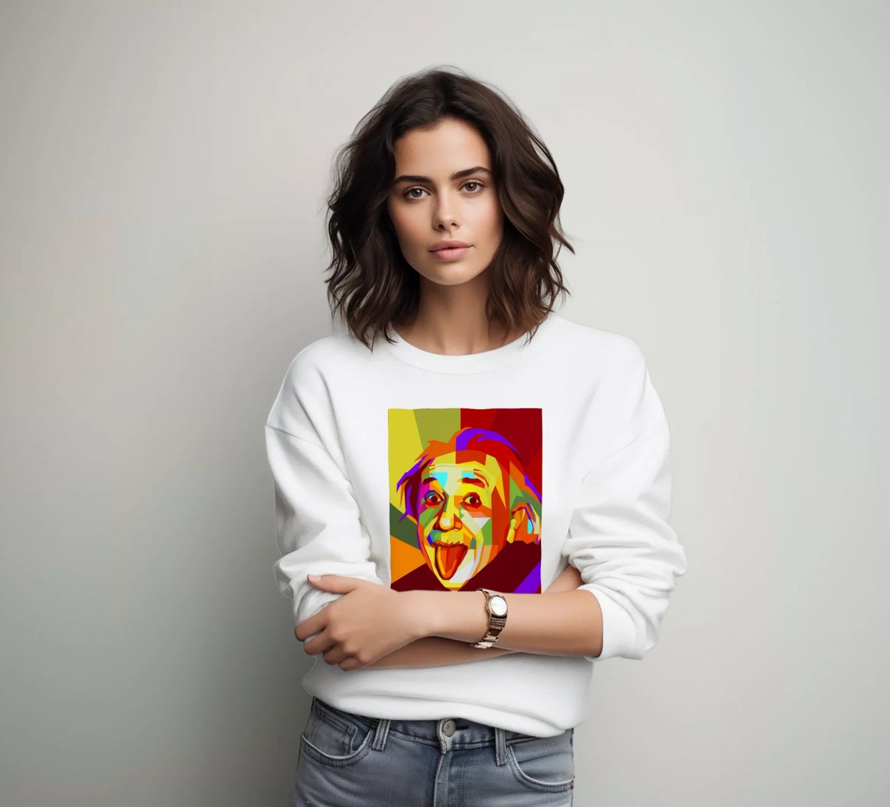 einstein retro pop art wpap felpa da aiswa