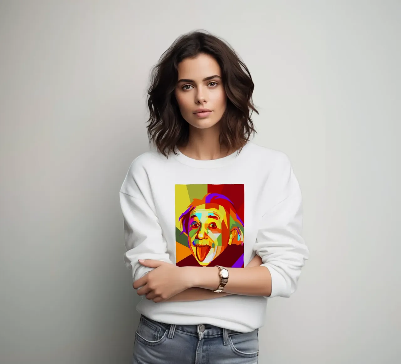 einstein retro pop art wpap felpa da aiswa