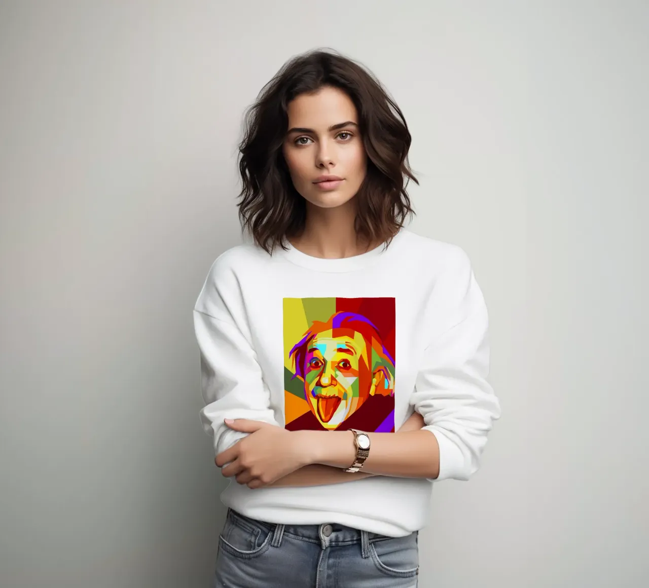 einstein retro pop art wpap sweatshirt van aiswa