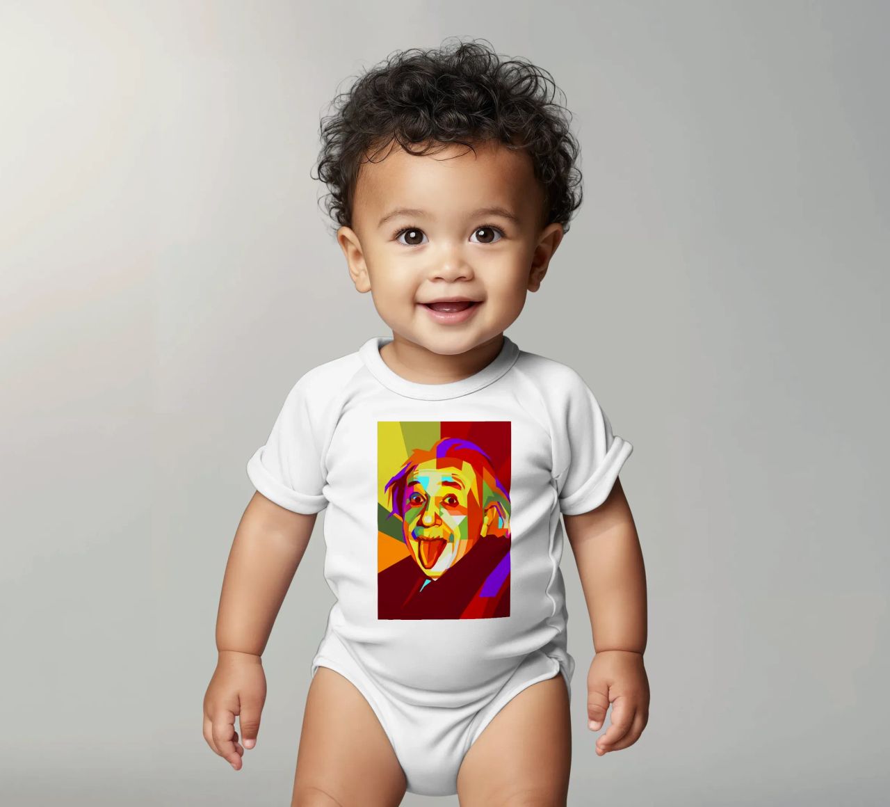 einstein retro pop art wpap body neonato maniche corte da aiswa