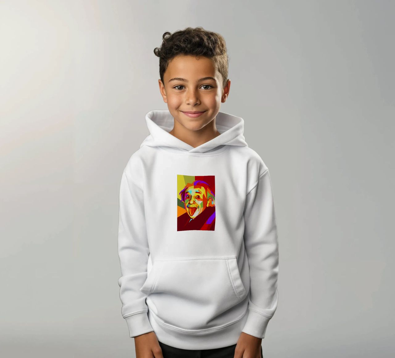 einstein retro pop art wpap felpa bambino con cappuccio da aiswa
