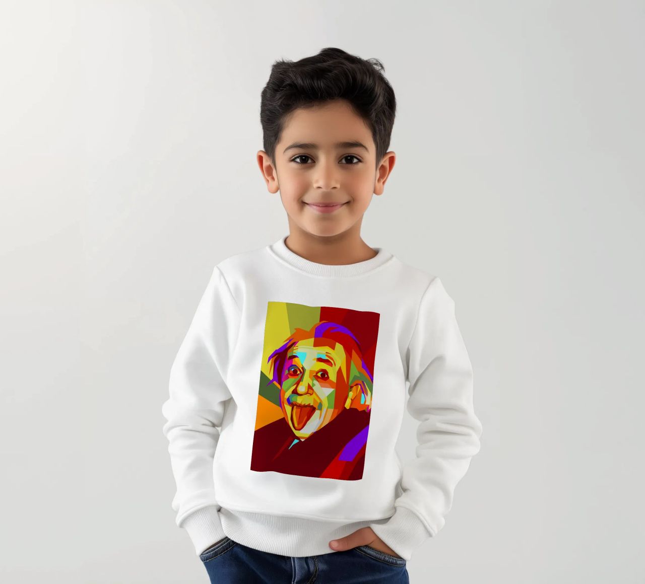 einstein retro pop art wpap felpa bambino da aiswa