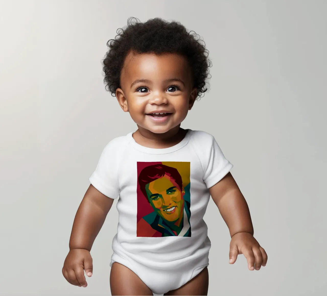 elvis retro pop art wpap body neonato maniche corte da aiswa