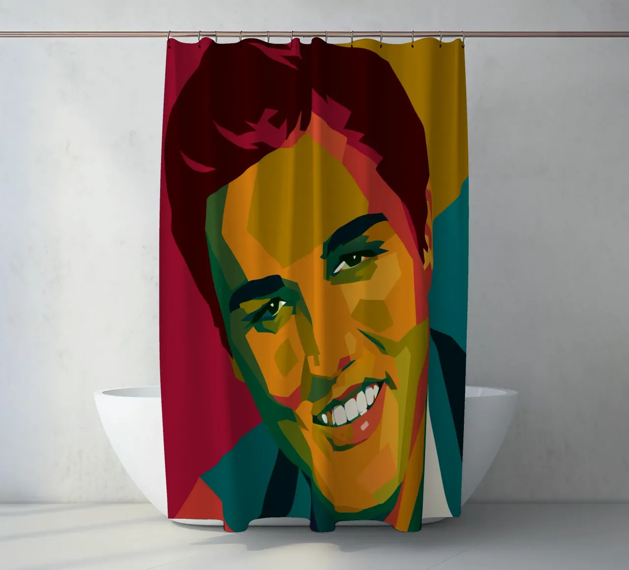 elvis retro pop art wpap tenda da doccia da aiswa