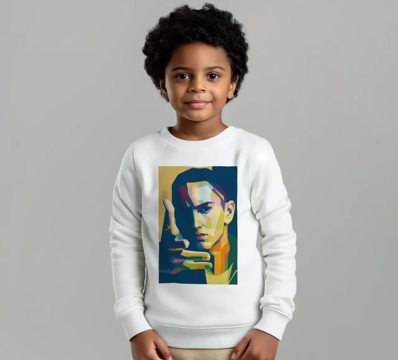 eminem retro pop art wpap felpa bambino da aiswa