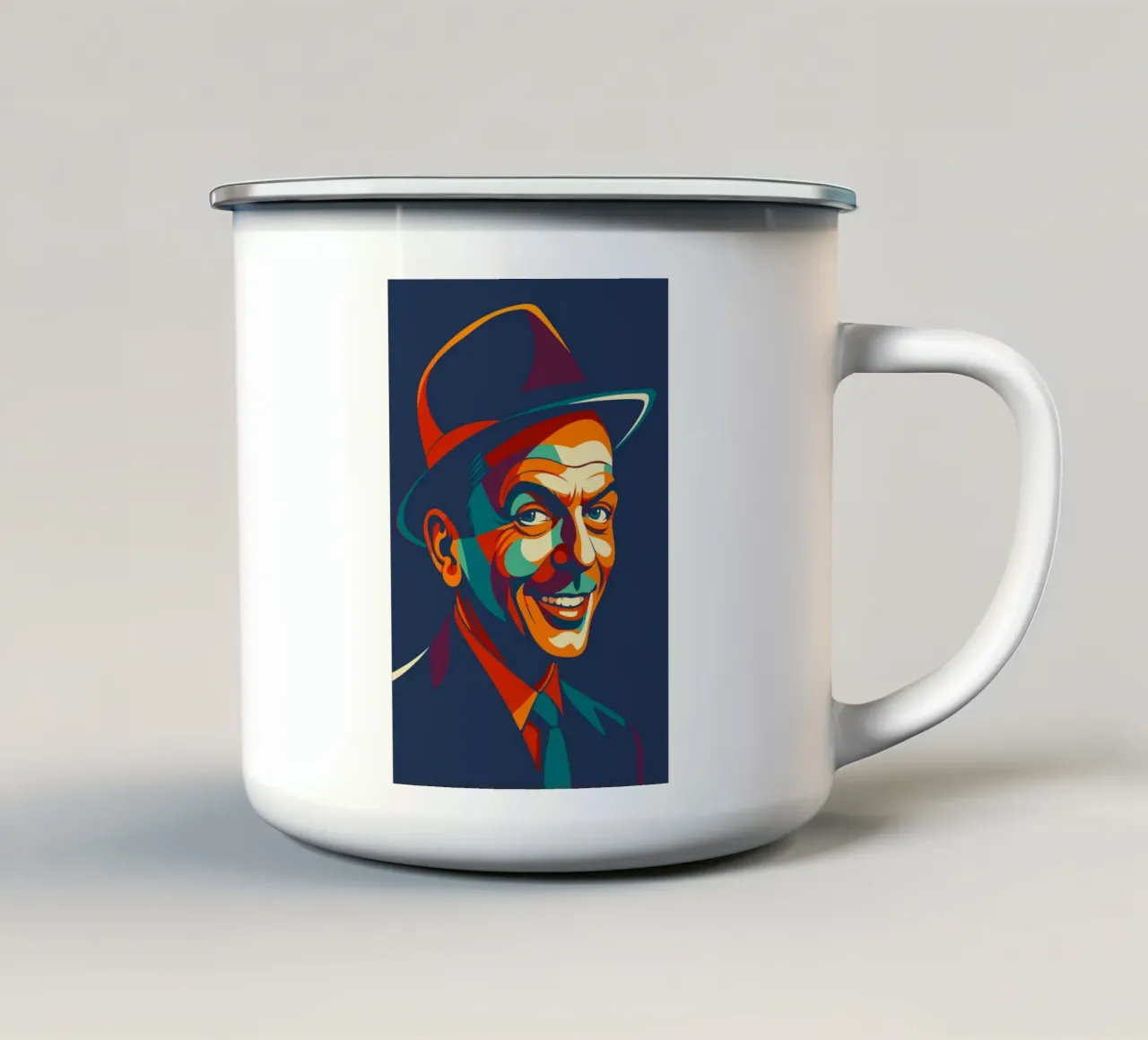 frank sinatra retro pop art wpap tazza in smalto da aiswa