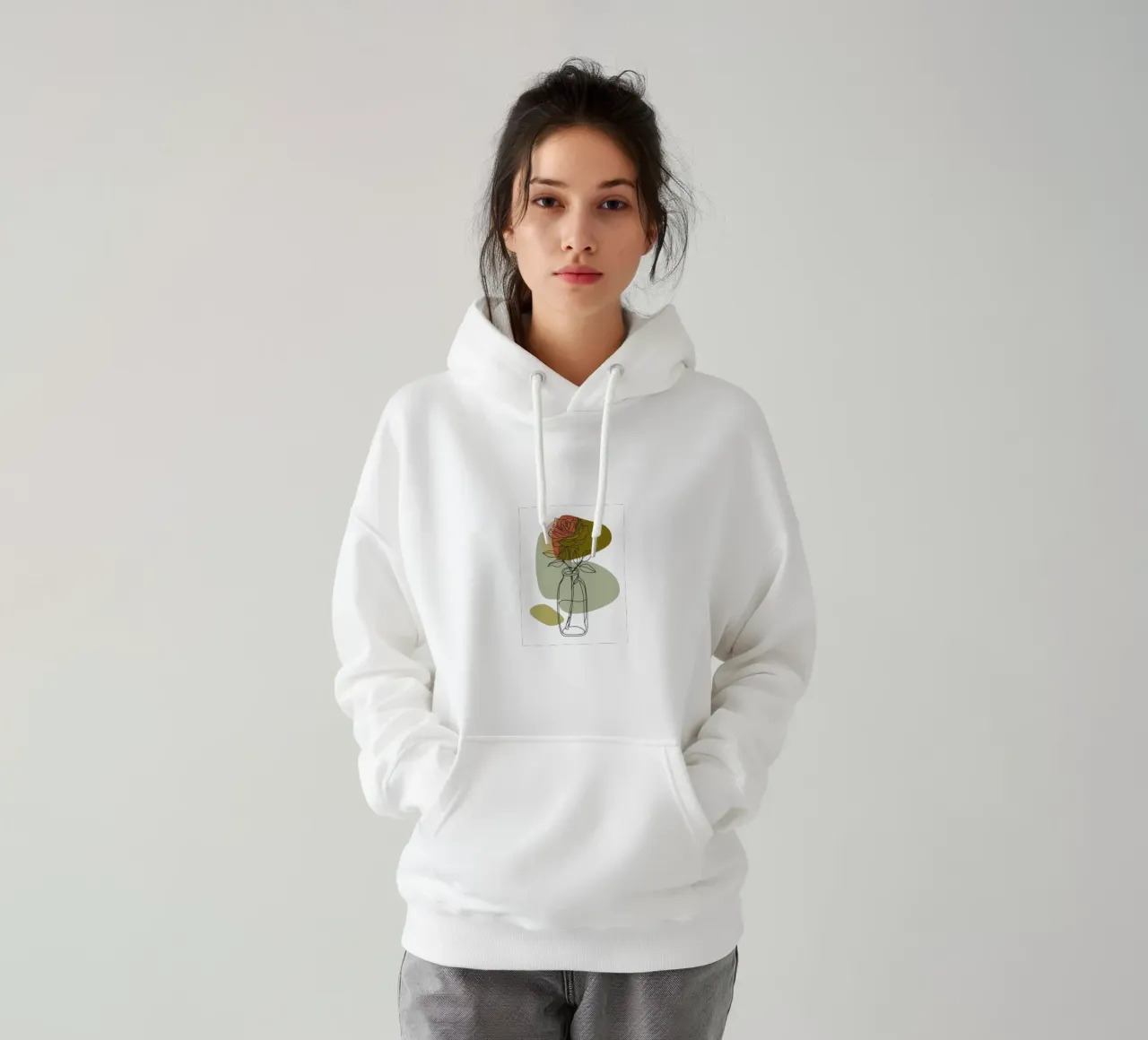 Rose minimaliste felpa con cappuccio da RELAXING TOUCH