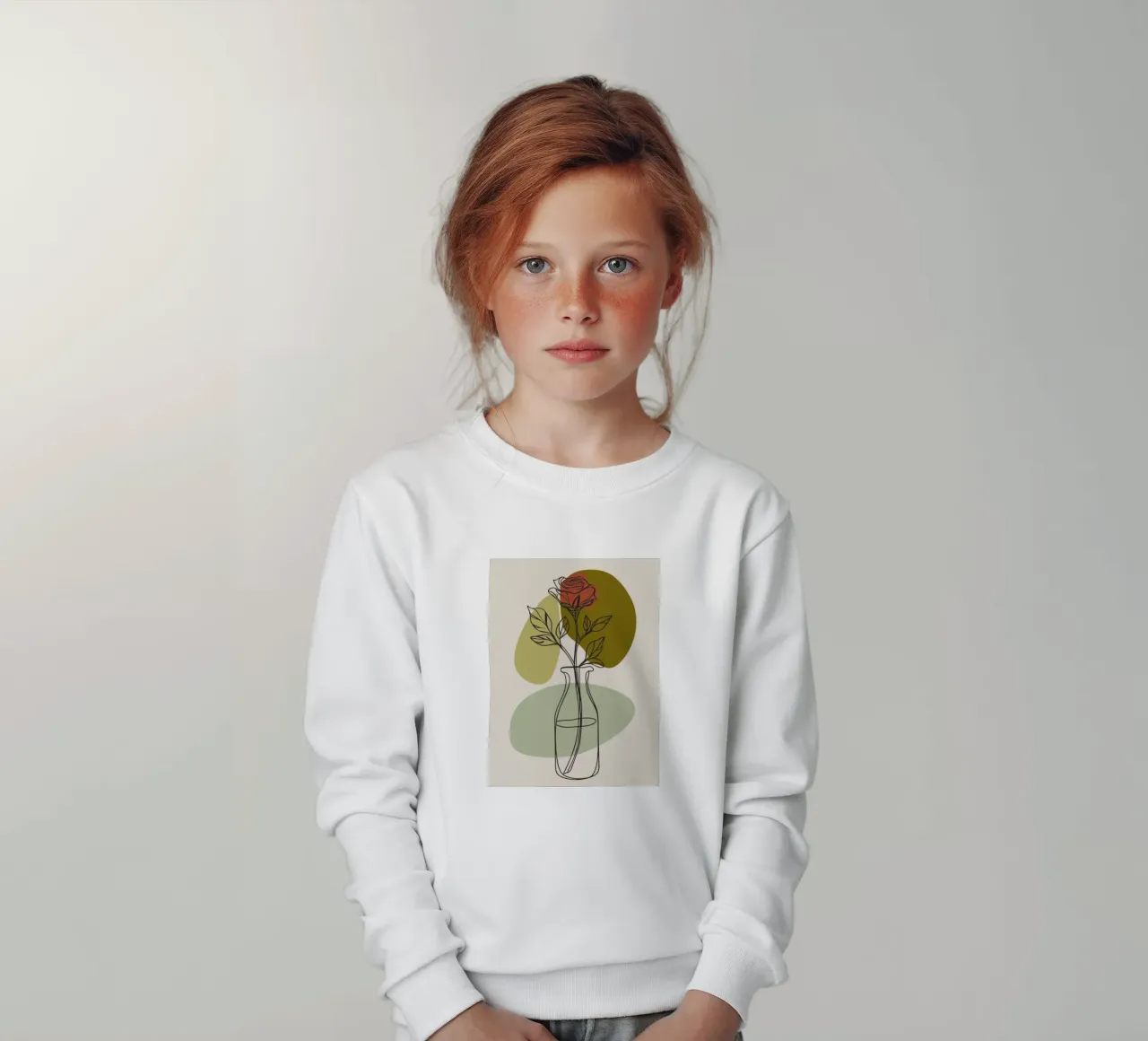 Minimalistische Rosen Kinder Sweatshirt von RELAXING TOUCH