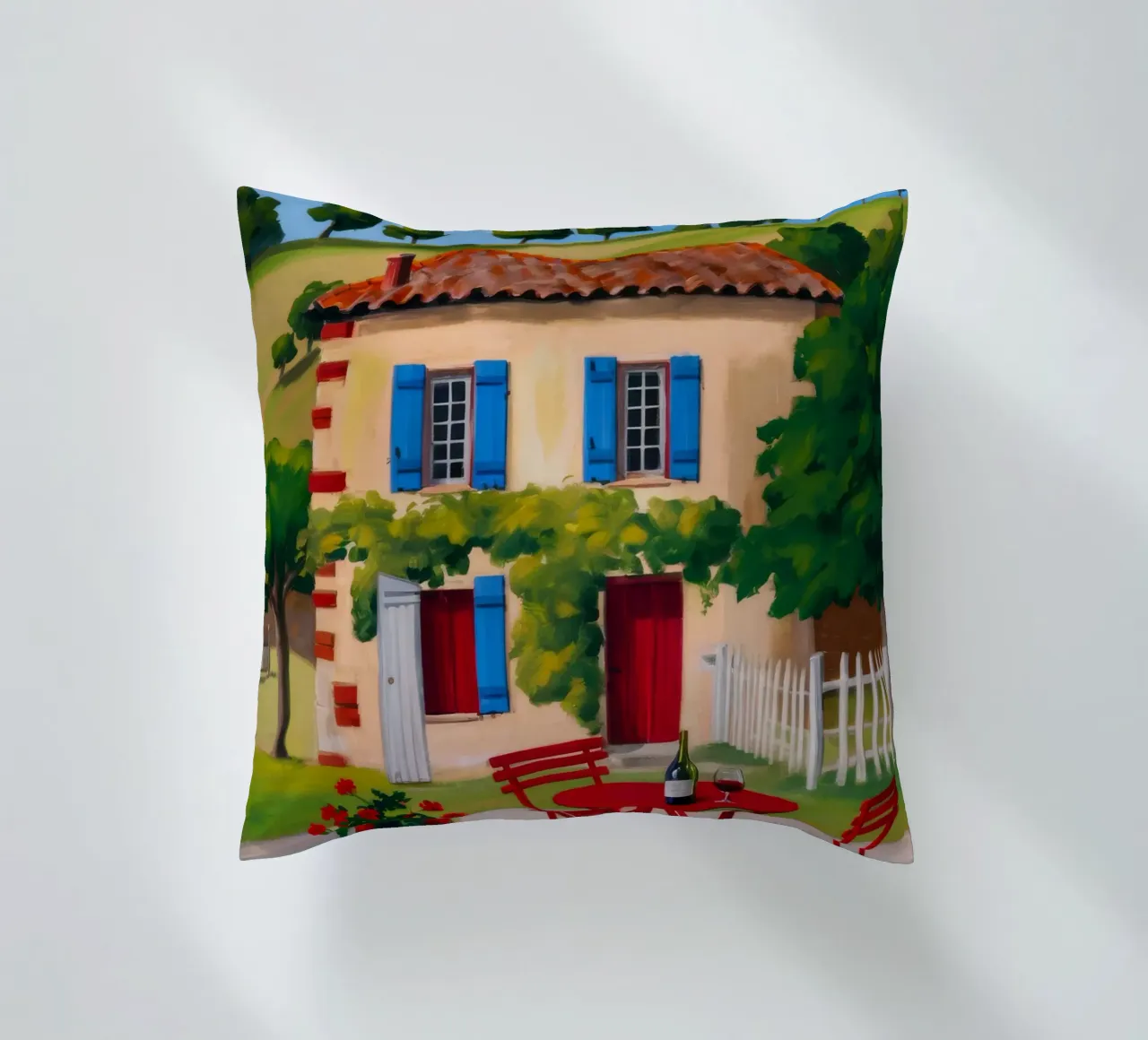 Red Table Alfresco decorative cushion by Paez Harmony