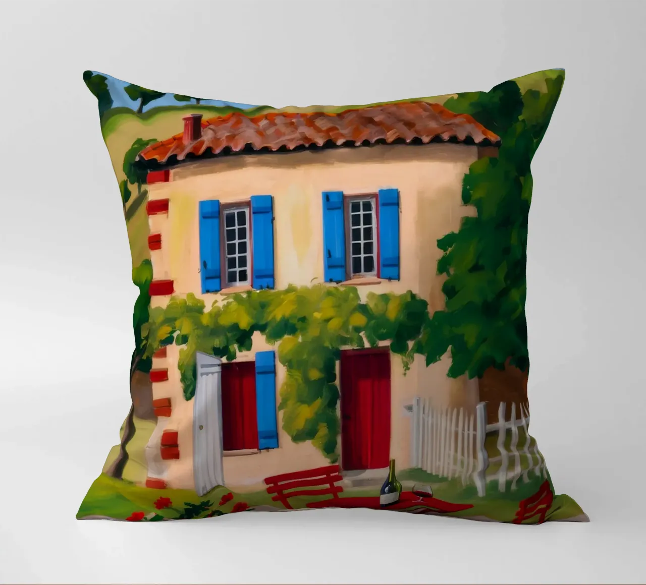 Red Table Alfresco decorative cushion by Paez Harmony