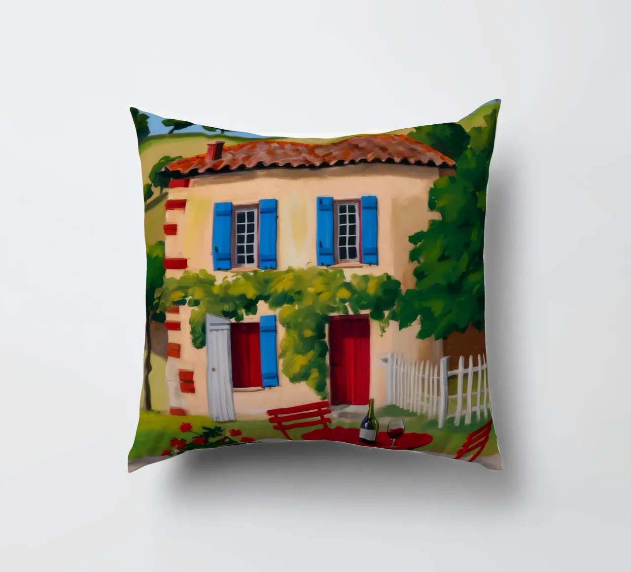 Red Table Alfresco decorative cushion by Paez Harmony