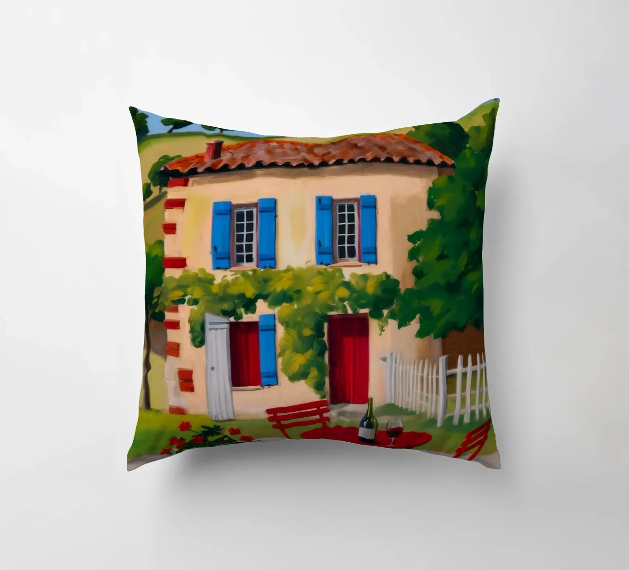 Red Table Alfresco decorative cushion by Paez Harmony