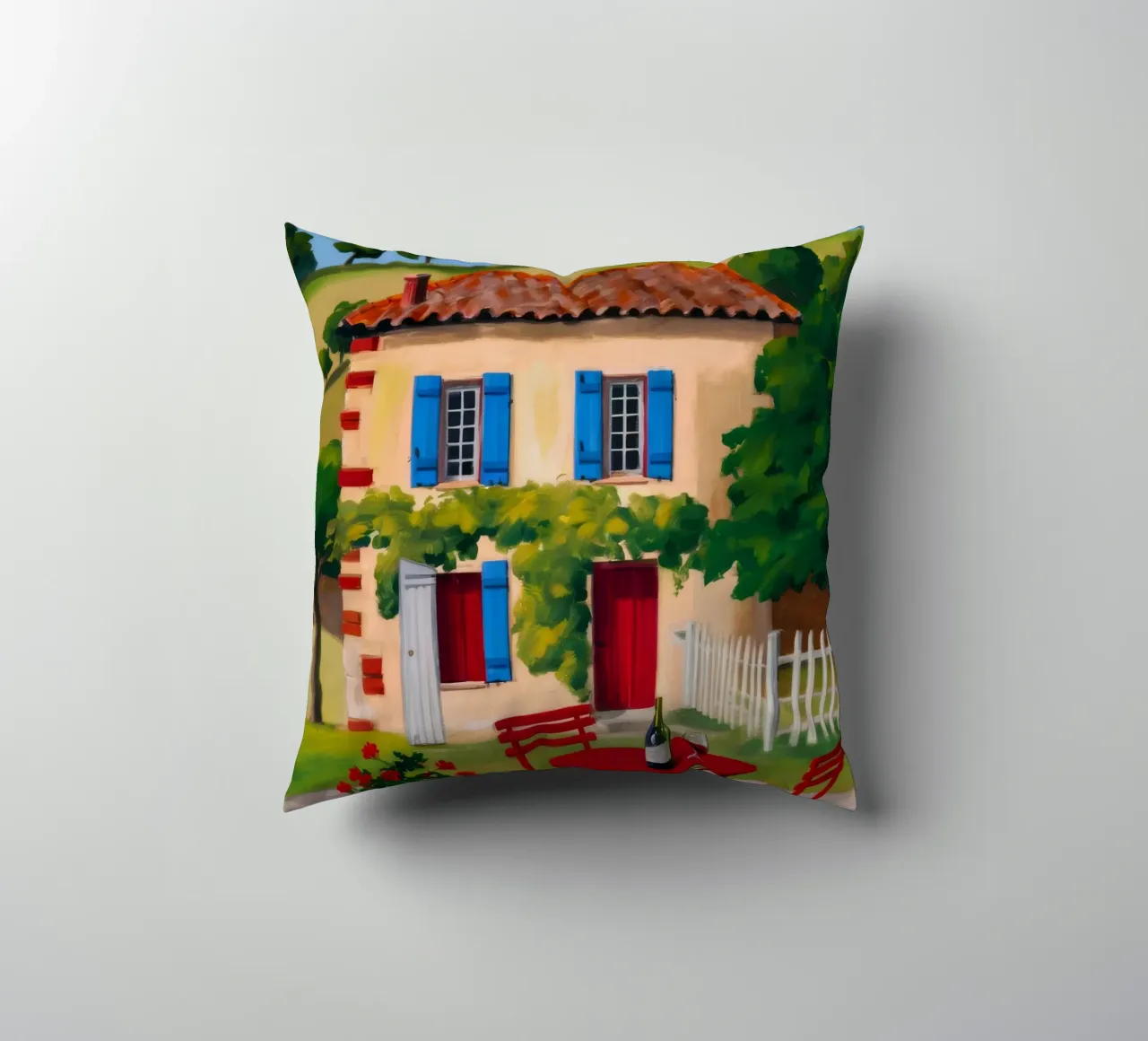 Red Table Alfresco decorative cushion by Paez Harmony