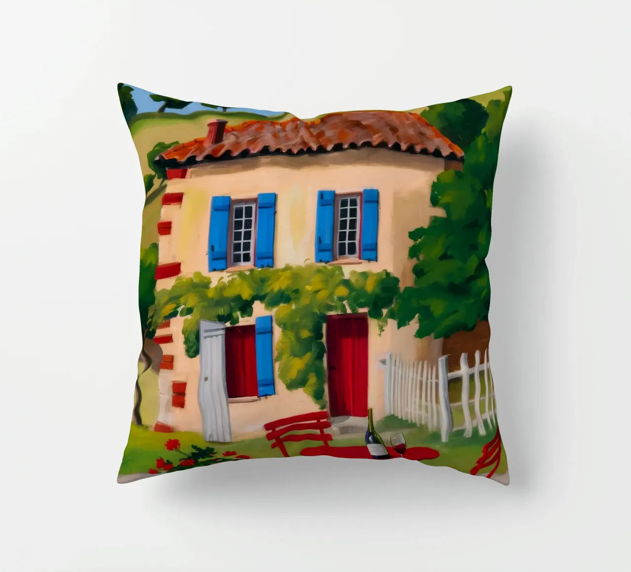 Red Table Alfresco decorative cushion by Paez Harmony