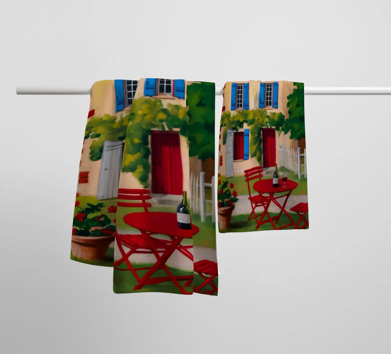 Red Table Alfresco towel by Paez Harmony