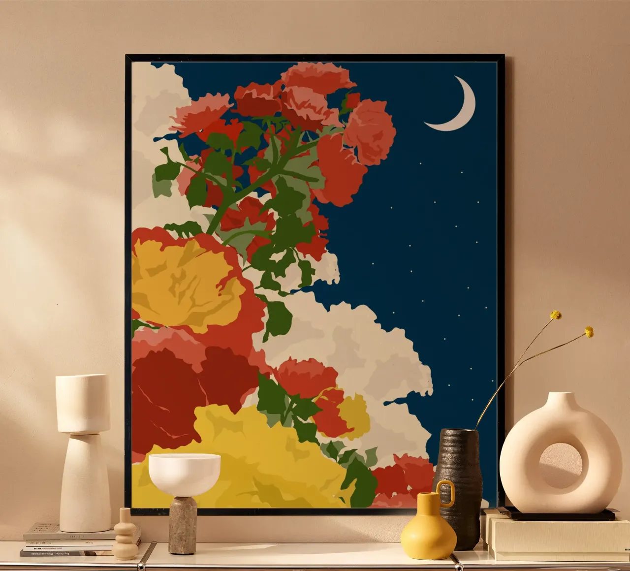 Chiaro di luna poster con telaio in legno da 83oranges