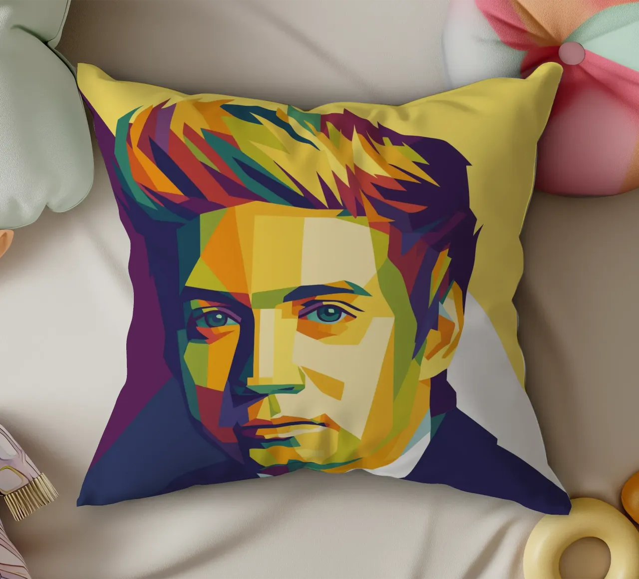 harry styles retro pop art wpap cuscino da aiswa