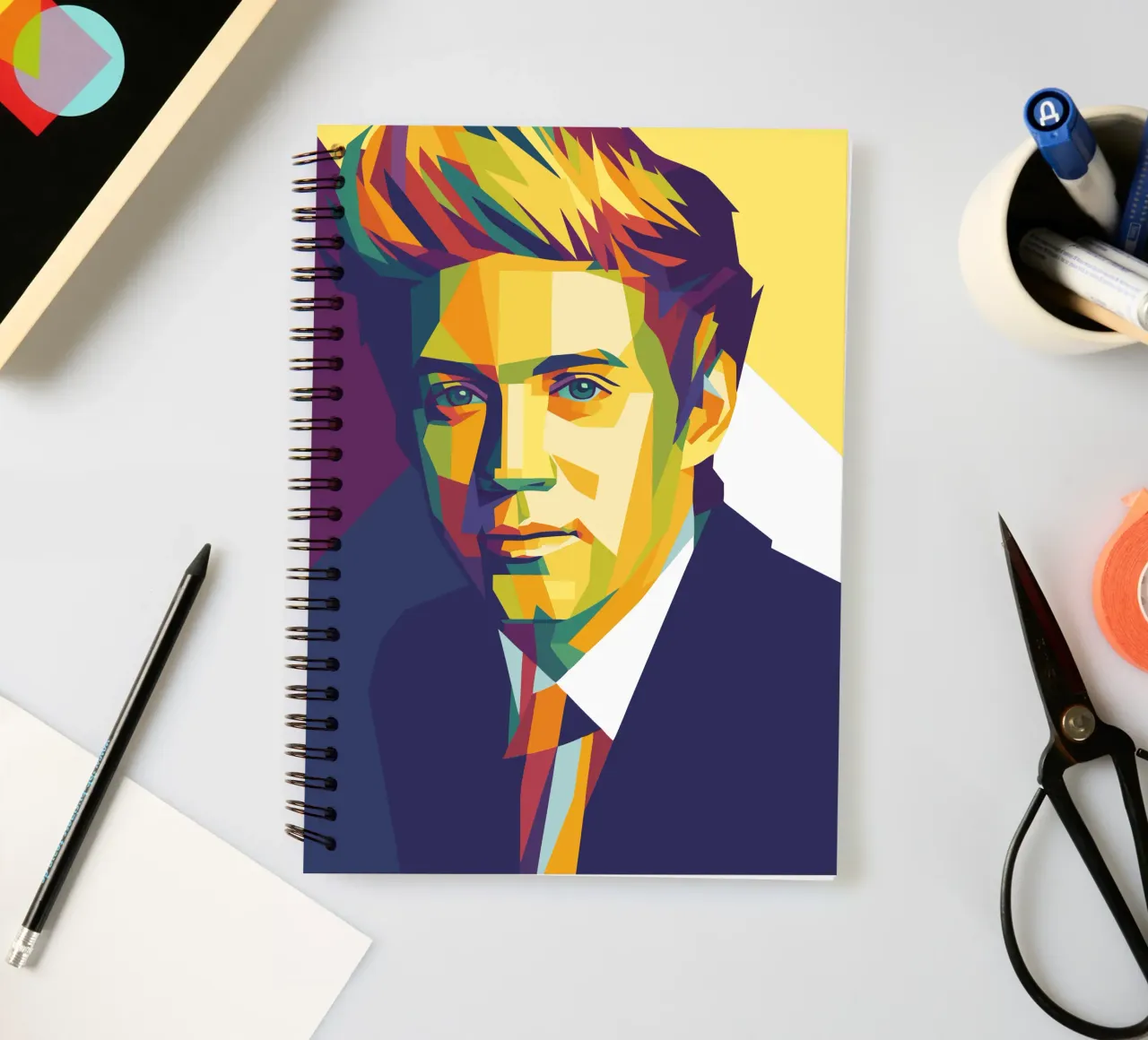 harry styles retro pop art wpap spiral notebook by aiswa