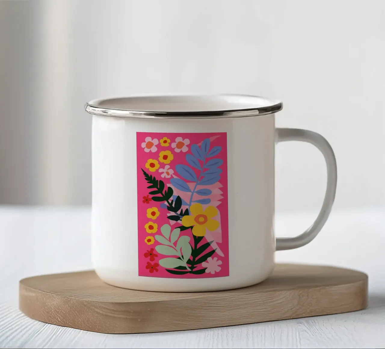 Fiori a strisce Candy tazza in smalto da Paez Harmony