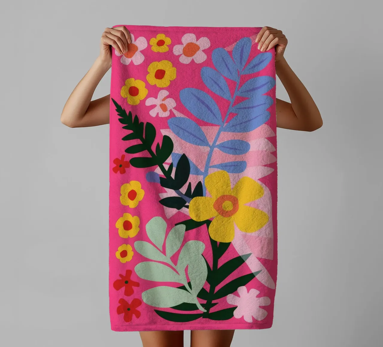 Fiori a strisce Candy asciugamano da bagno da Paez Harmony