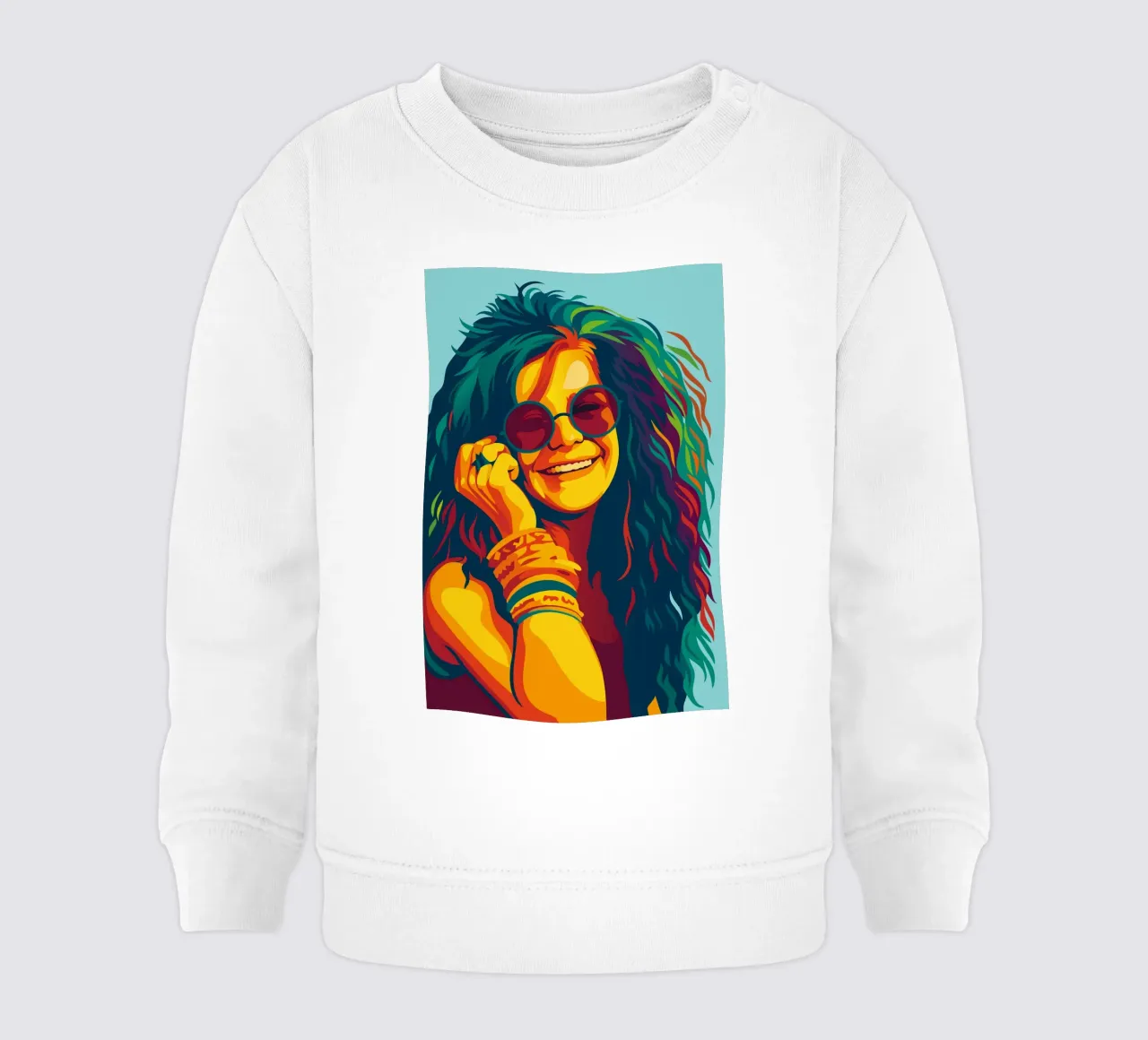 janis joplin retro pop art wpap felpa neonato da aiswa