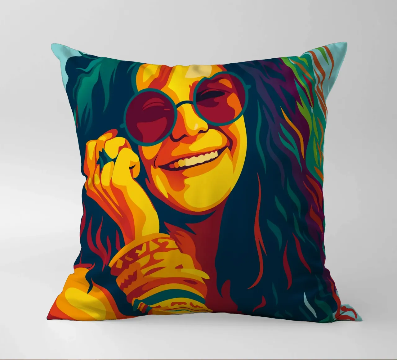janis joplin retro pop art wpap cuscino da aiswa