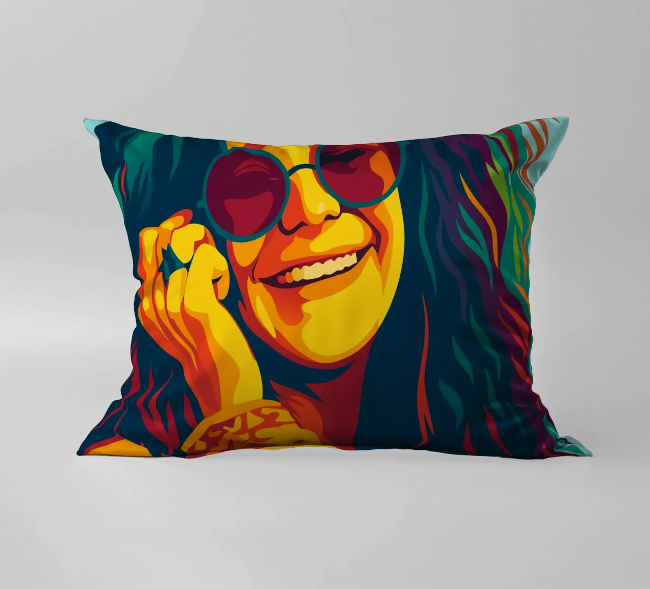 janis joplin retro pop art wpap cuscino da aiswa
