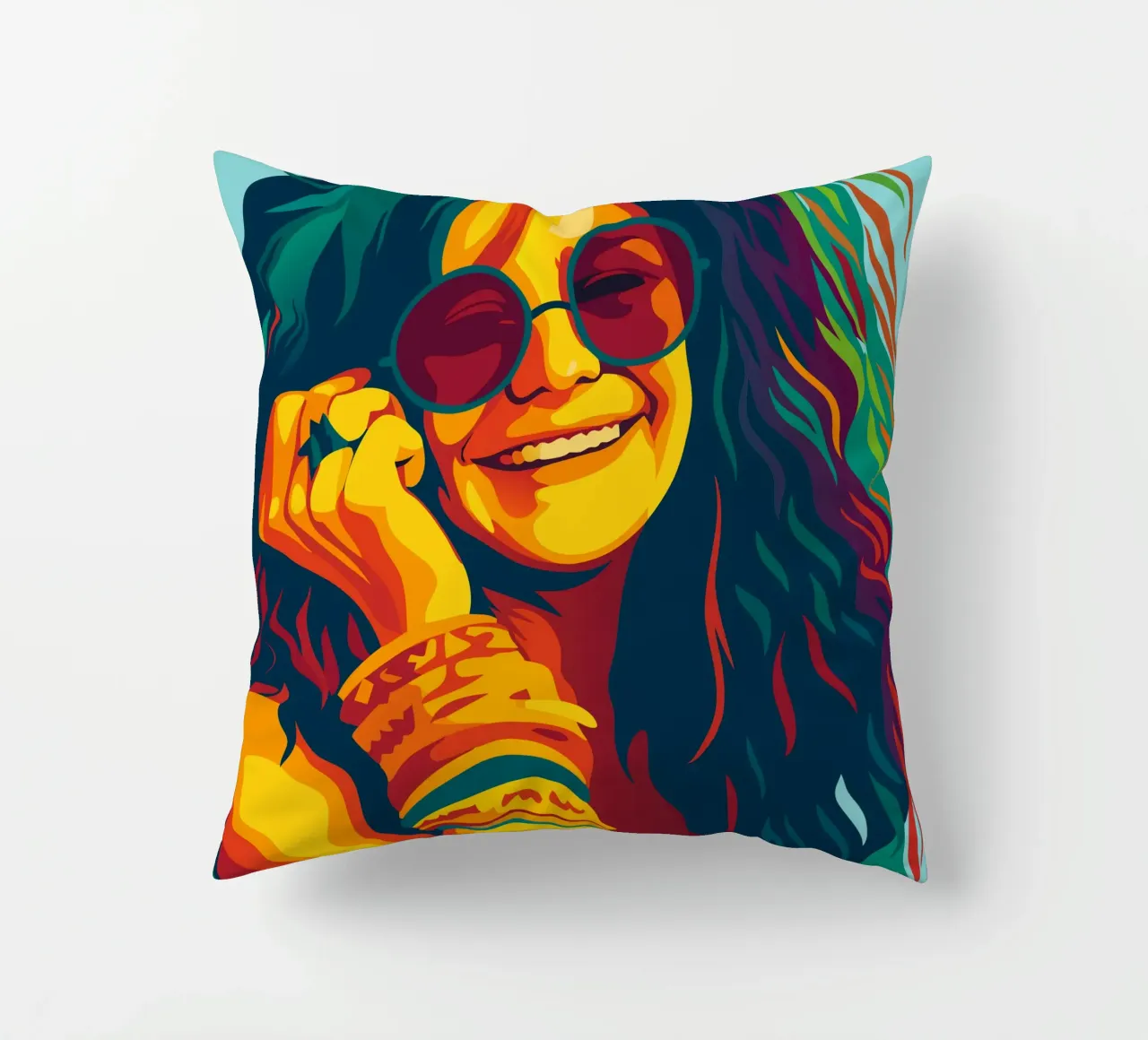 janis joplin retro pop art wpap cuscino da aiswa