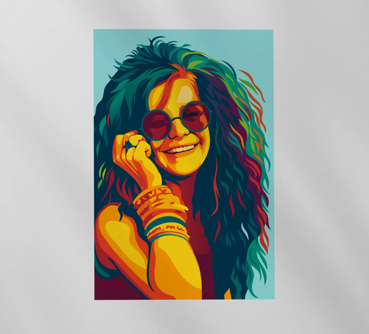 janis joplin retro pop art wpap pellicola backlit da aiswa