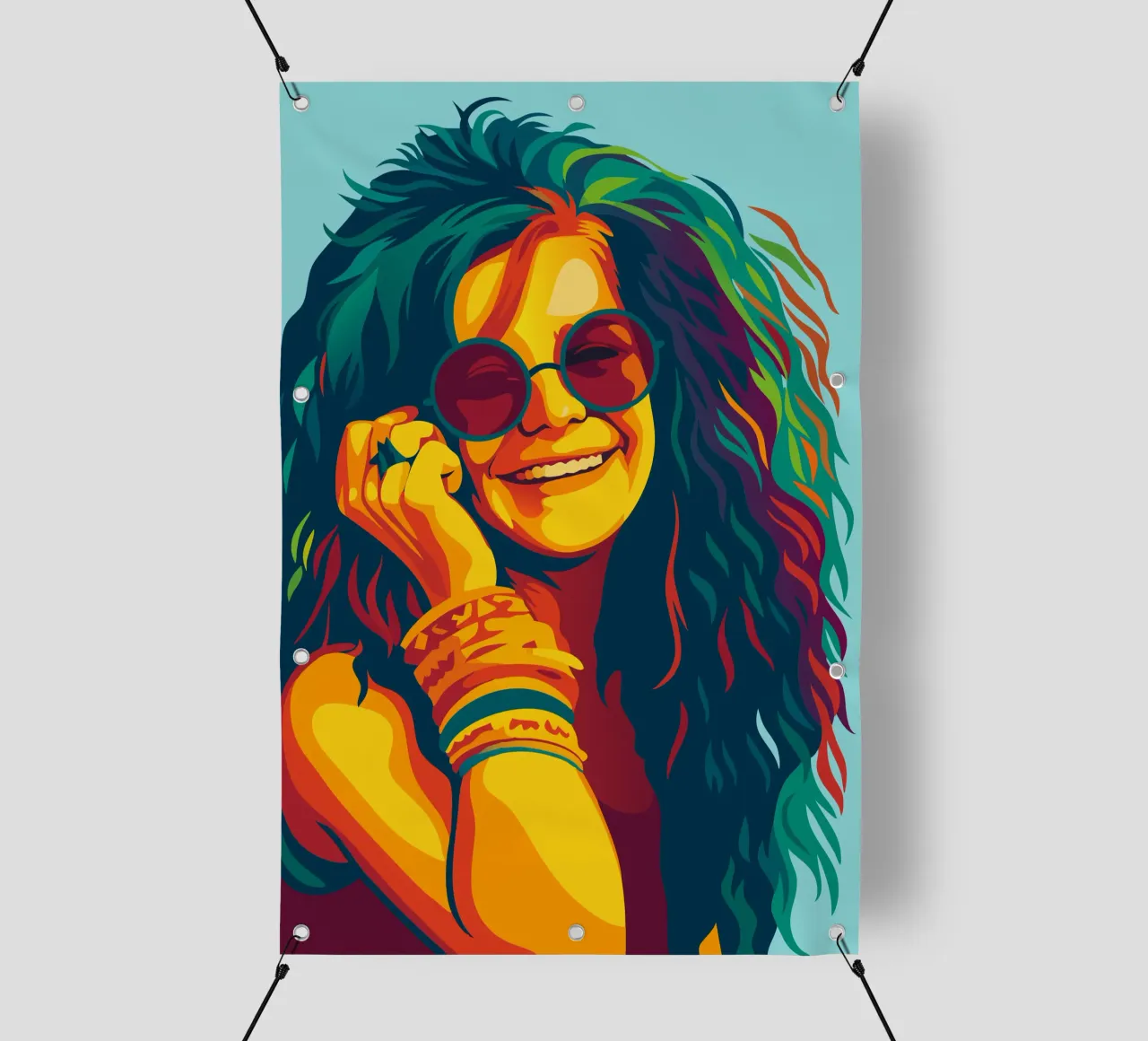 janis joplin retro pop art wpap telo in pvc da aiswa