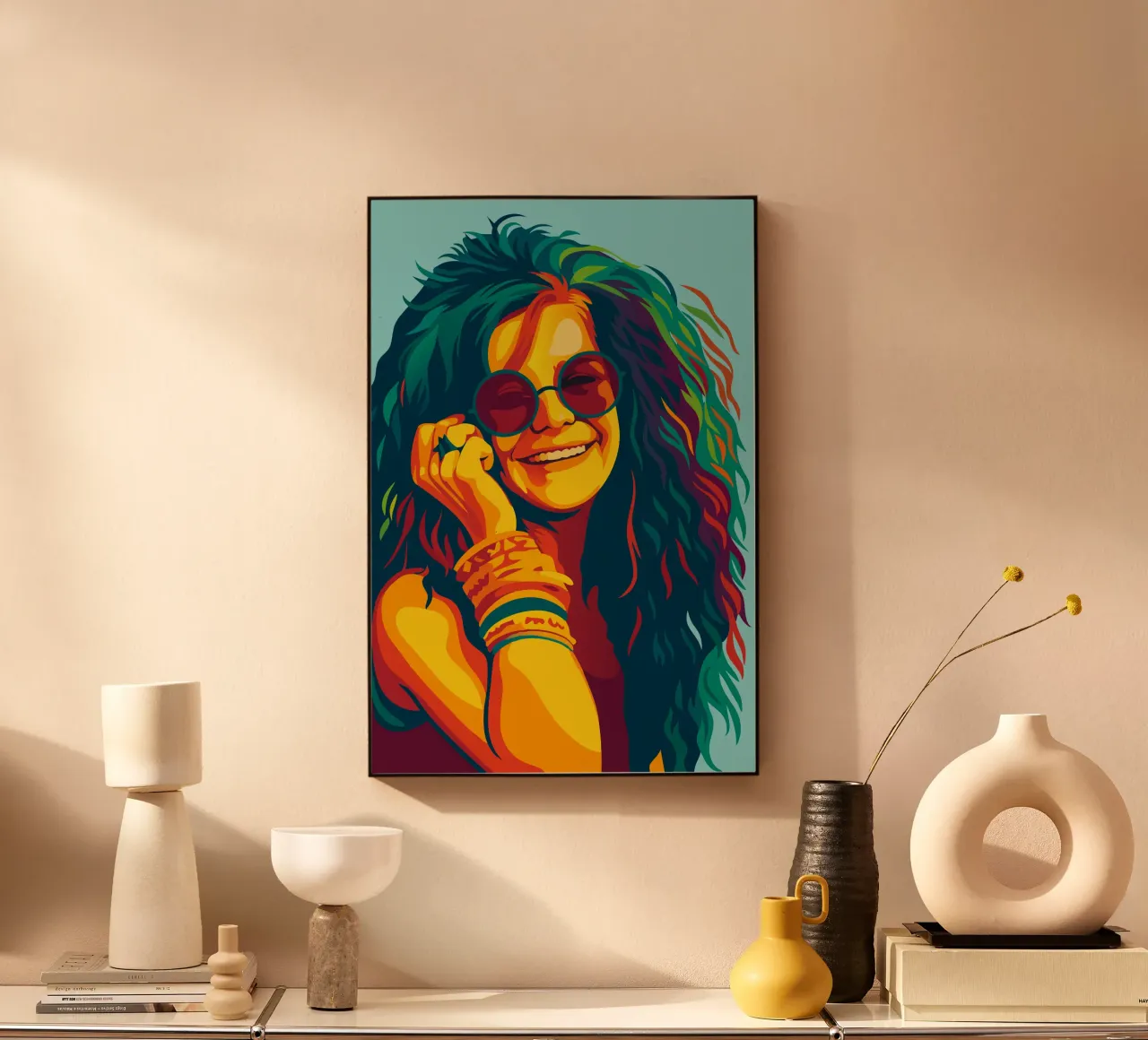 janis joplin retro pop art wpap plexiglass da aiswa
