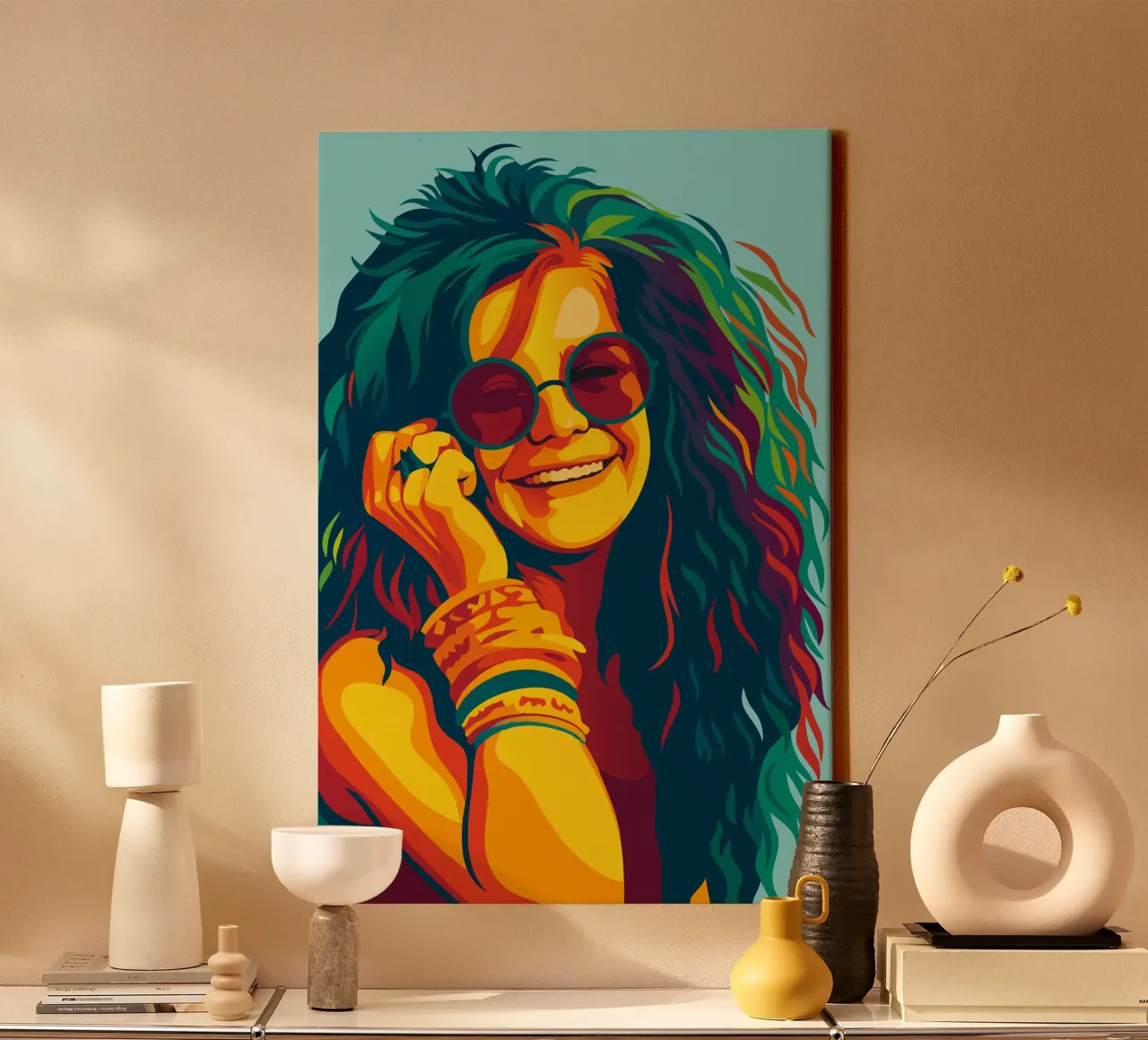 janis joplin retro pop art wpap tela da aiswa