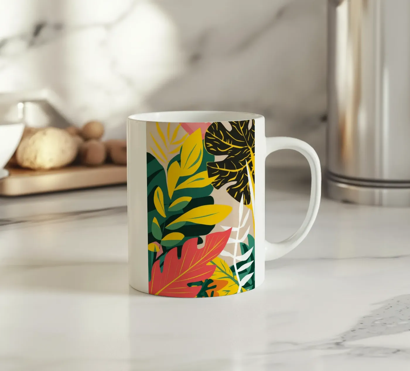 Shadow Leaf Dance ceramic mug by Paez Harmony