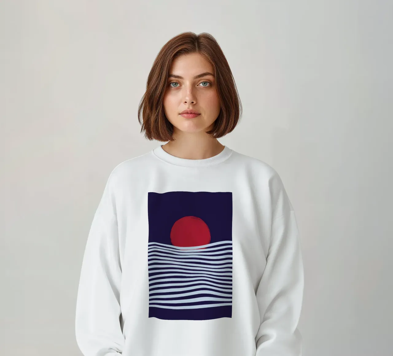 Karminrote Meereskadenz Sweatshirt von Stone Patina